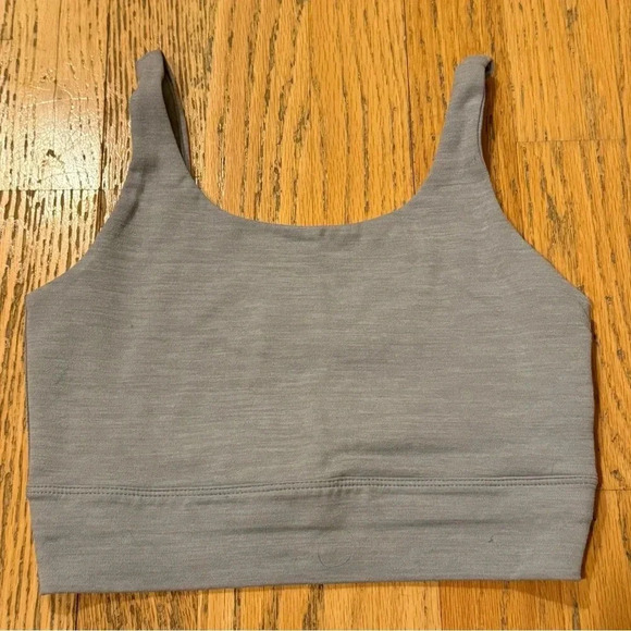 NIKE Dri Fit Sports Bra Grey Gold Detailing size XS - Picture 1 of 4